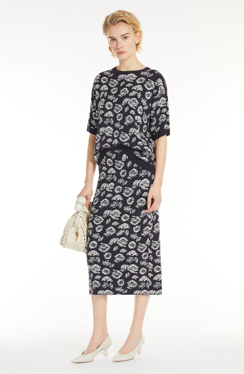 Weekend Max Mara Zufolo Floral Jacquard Crewneck Sweater, Alternate, color, 