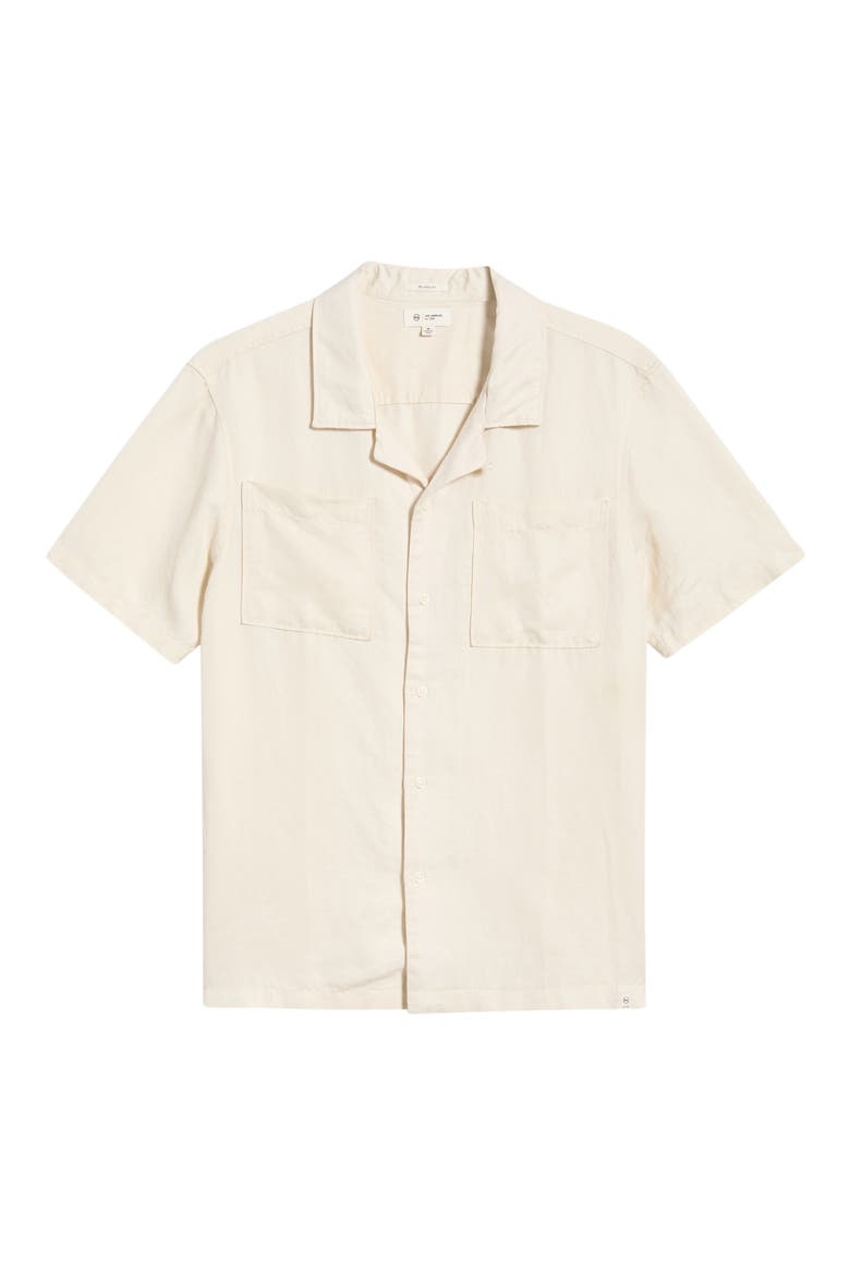 Marco Solid Camp Shirt, Alternate, color, CHAMPAGNE