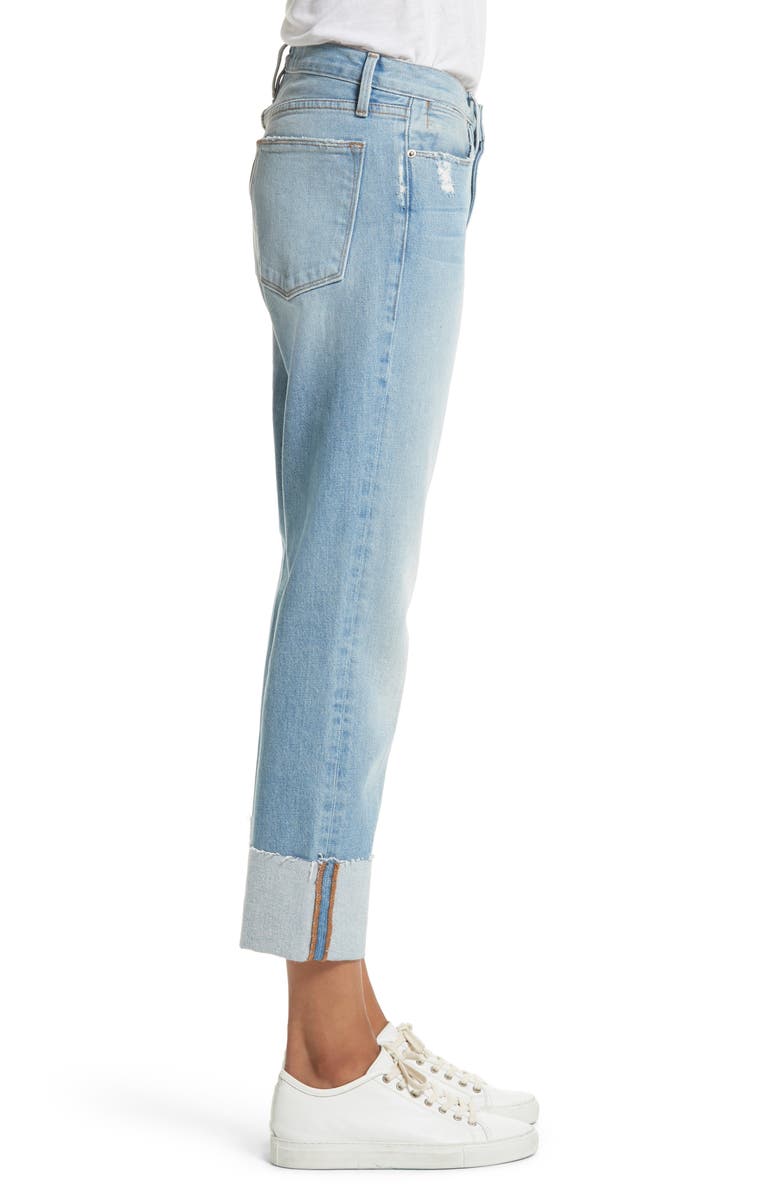 FRAME Le High Straight Leg Cuffed Jeans, Alternate, color, 