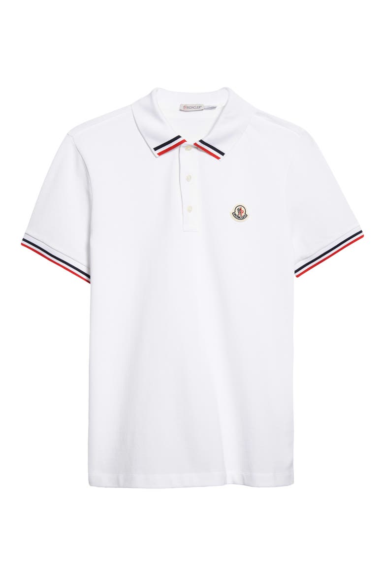 Tipped Piqué Polo, Alternate, color, WHITE