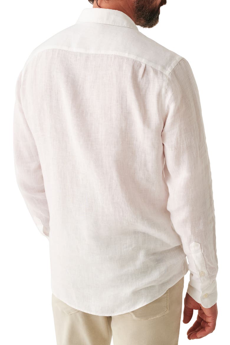 Laguna Linen Button-Up Shirt, Alternate, color, WHITE