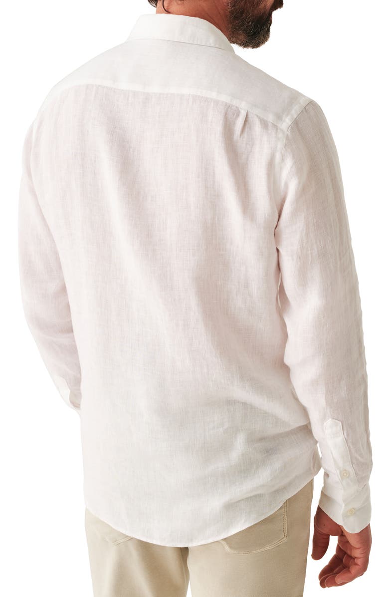 Faherty Laguna Linen Button-Up Shirt, Alternate, color, White