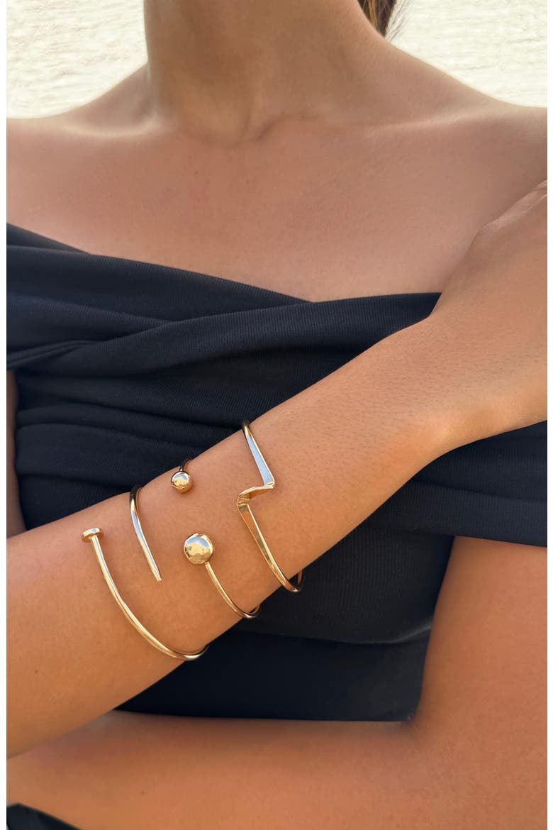 Set of 3 Cuff Bracelets, Alternate, color, GOLD
