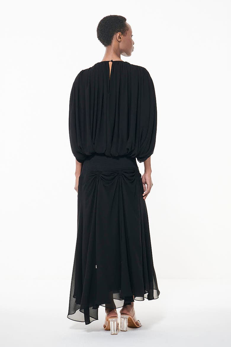 Smocked Waist Skirt, Alternate, color, Black