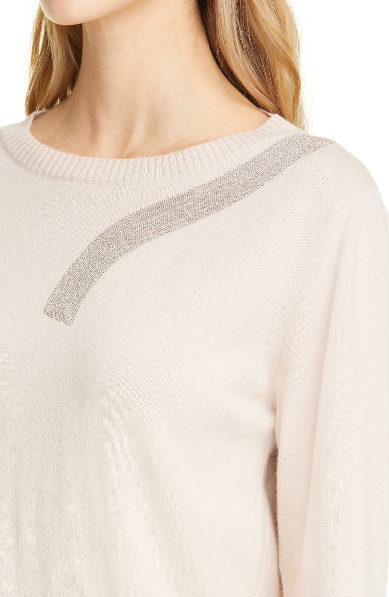 Fabiana Filippi Bead Detail Cashmere Sweater, Alternate, color, 