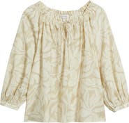 Nordstrom Ruffle Neck Tie Front Top