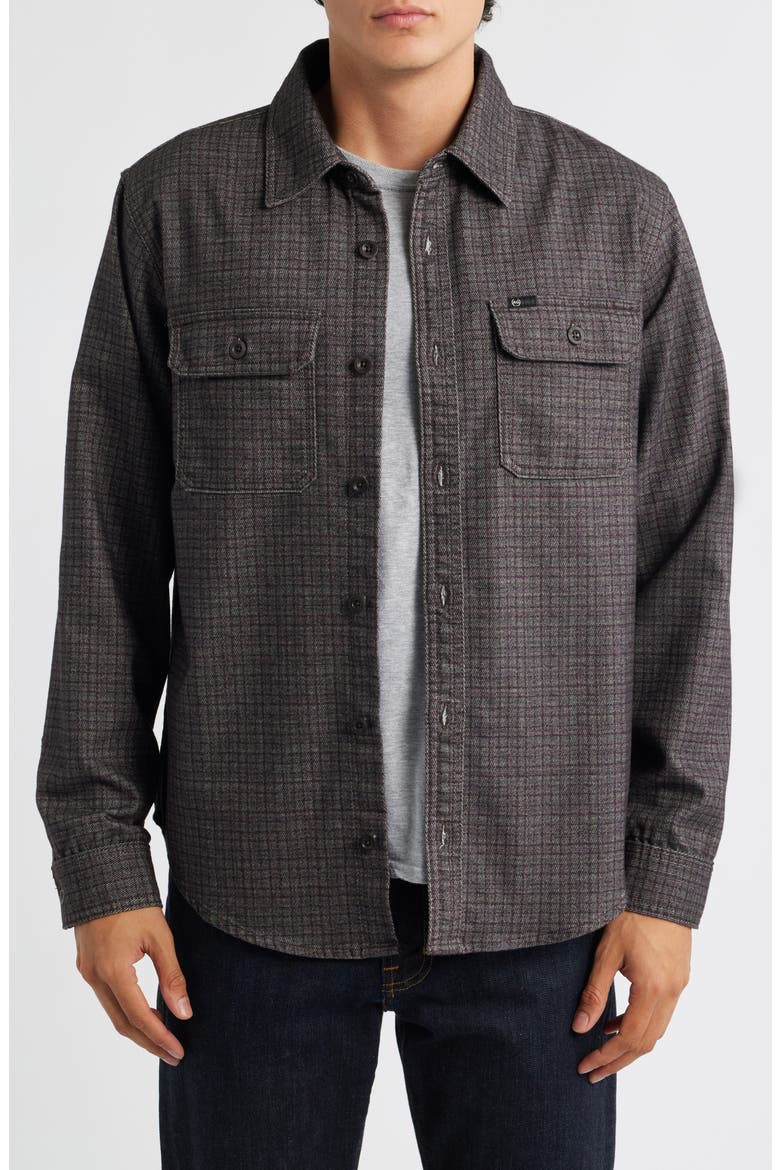 Wesley Relaxed Fit Utility Button-Up Shirt, Main, color, TWEEDY HOUNDSTOOTH MAROON MULT