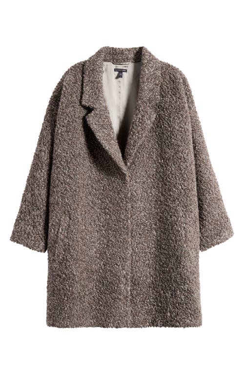 Eileen Fisher Notch Collar Long Coat In Brown