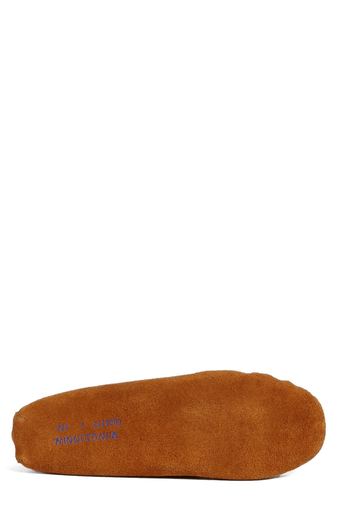 Minnetonka Softsole Slipper with Faux Fur Lining, Alternate, color, Brown Suede