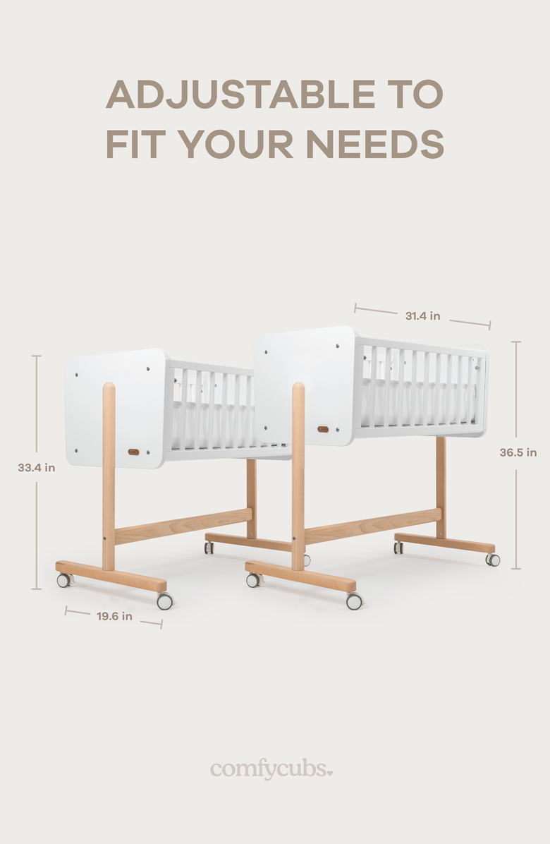 Comfy Cubs Wooden Bedside Bassinet Sleeper, Alternate, color, Light Wood