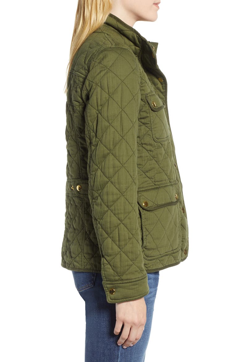 Quilted Downtown Field Jacket, Alternate, color, DEEP MOSS