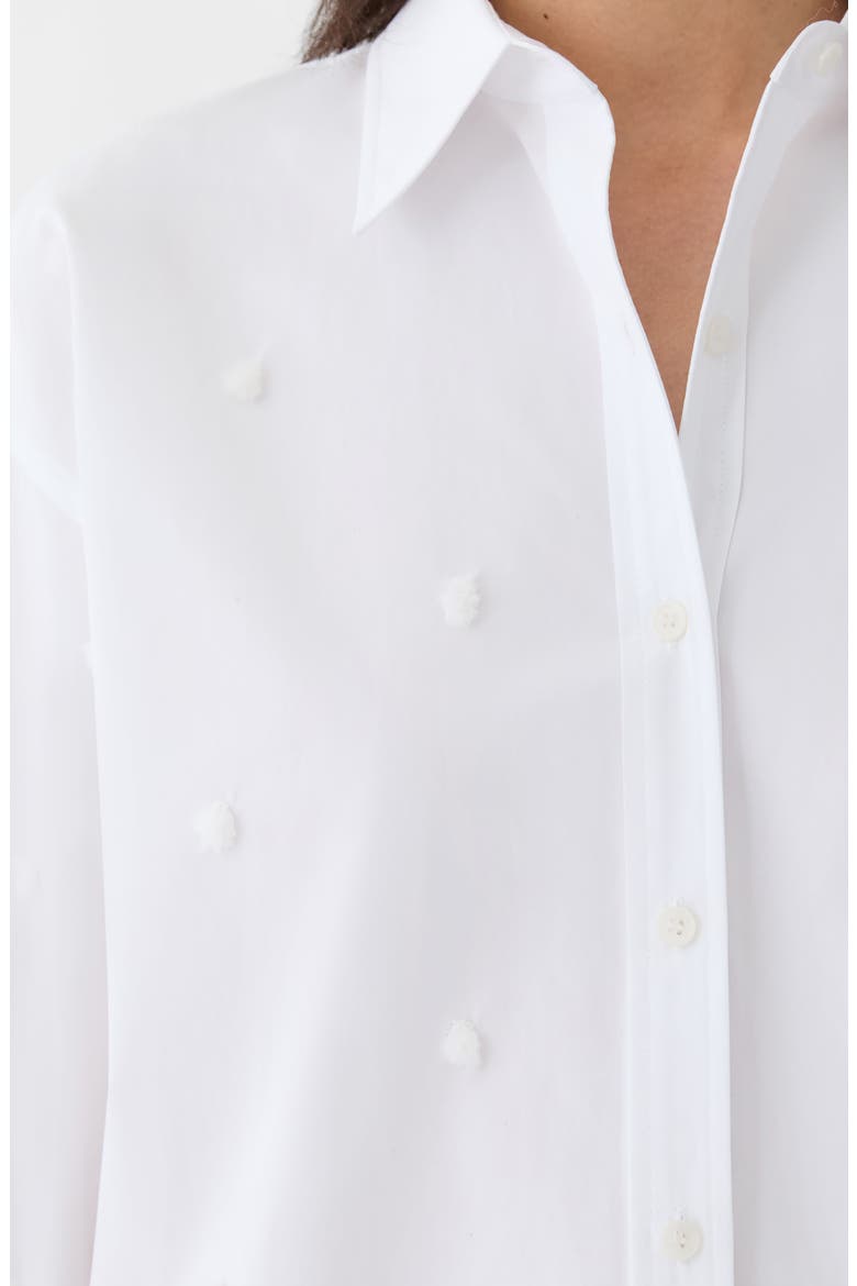 Hand Embroidered Oversized Cotton Shirt, Alternate, color, WHITE