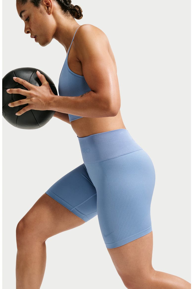 Dri-FIT High Waist 5-Inch Bike Shorts, Alternate, color, WORK BLUE