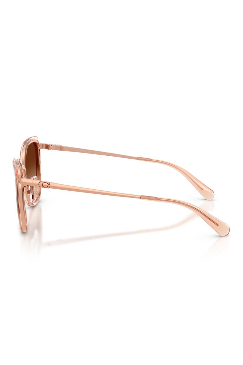 53mm Gradient Square Sunglasses, Alternate, color, ROSE GOLD / CHAMPAGNE / BROWN