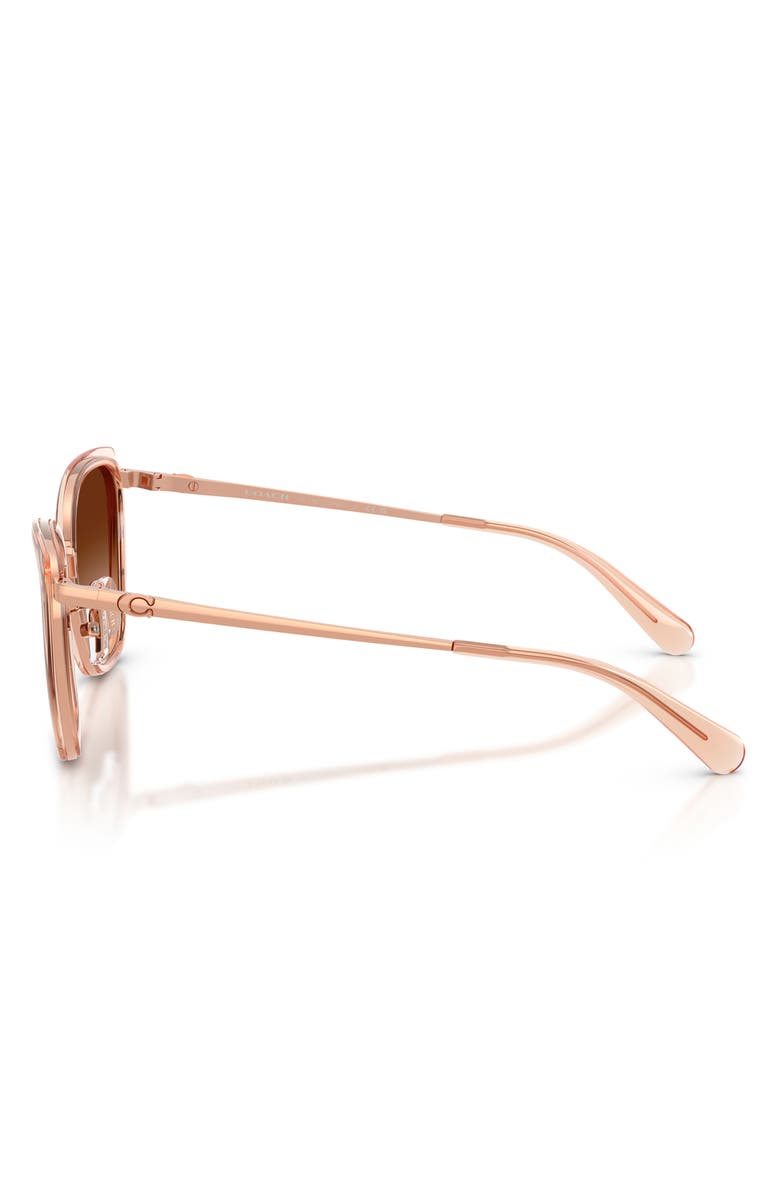 COACH 53mm Gradient Square Sunglasses, Alternate, color, Rose Gold / Champagne / Brown