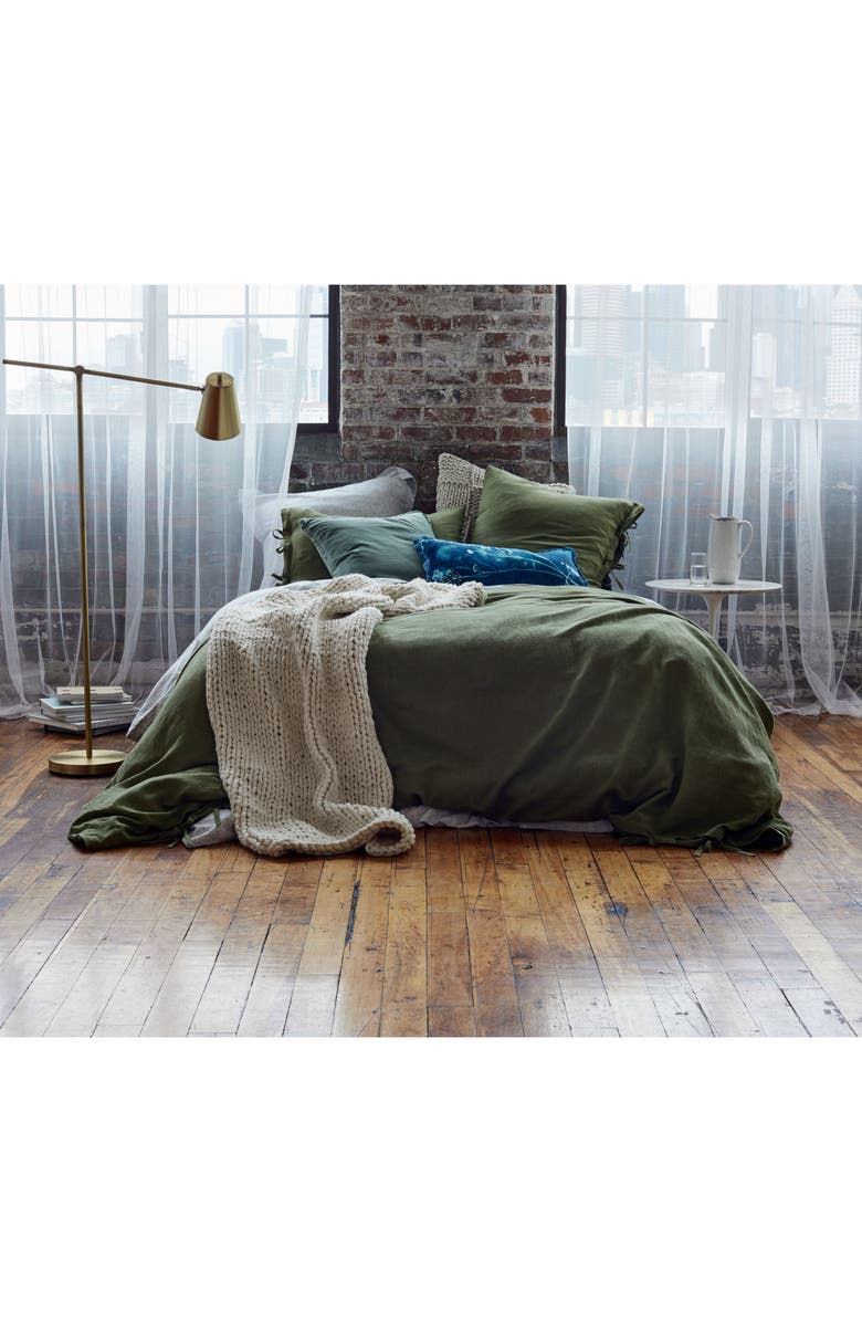 Treasure & Bond Relaxed Cotton & Linen Duvet Cover, Alternate, color, White