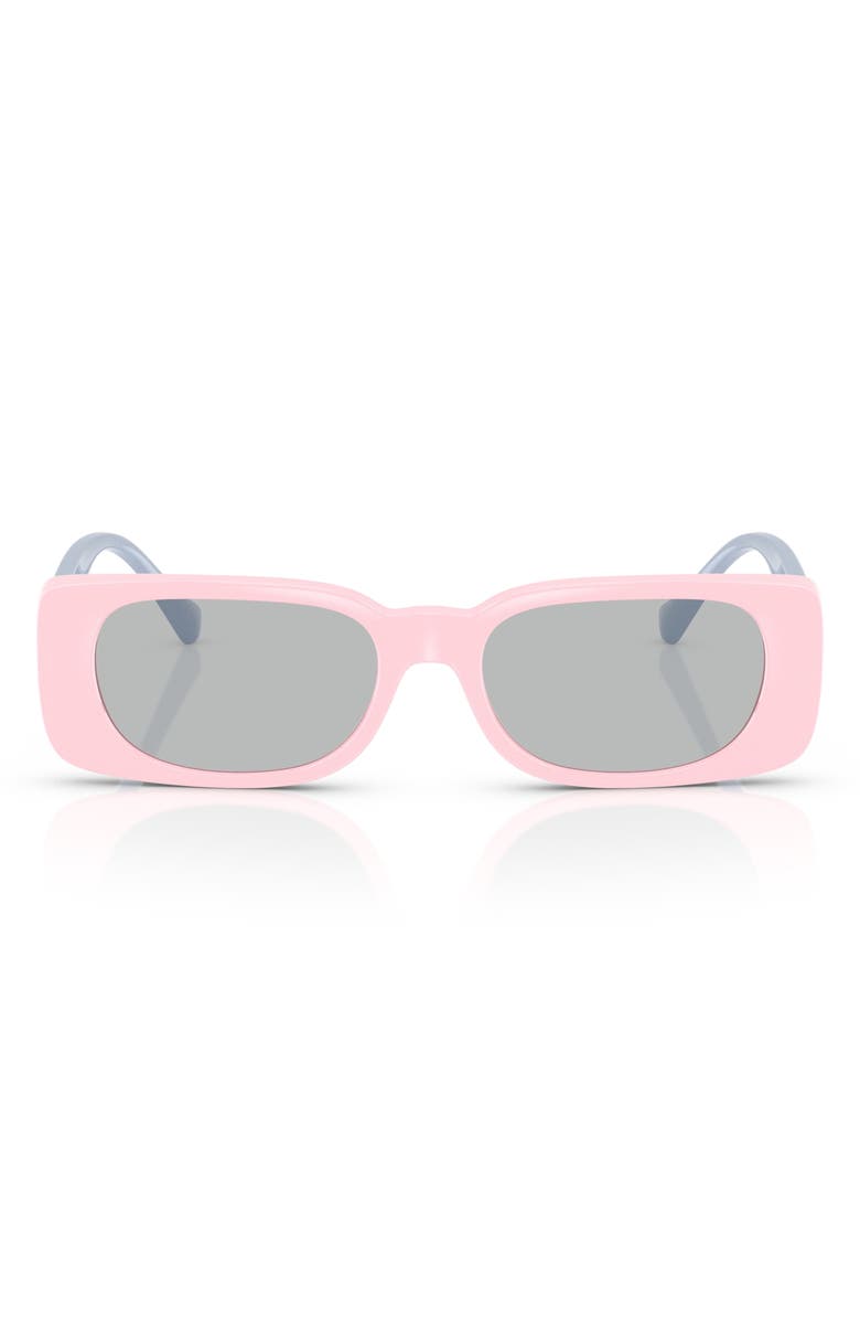 Versace Kids' 47mm Rectangular Sunglasses, Main, color, Full Pink / Light Grey