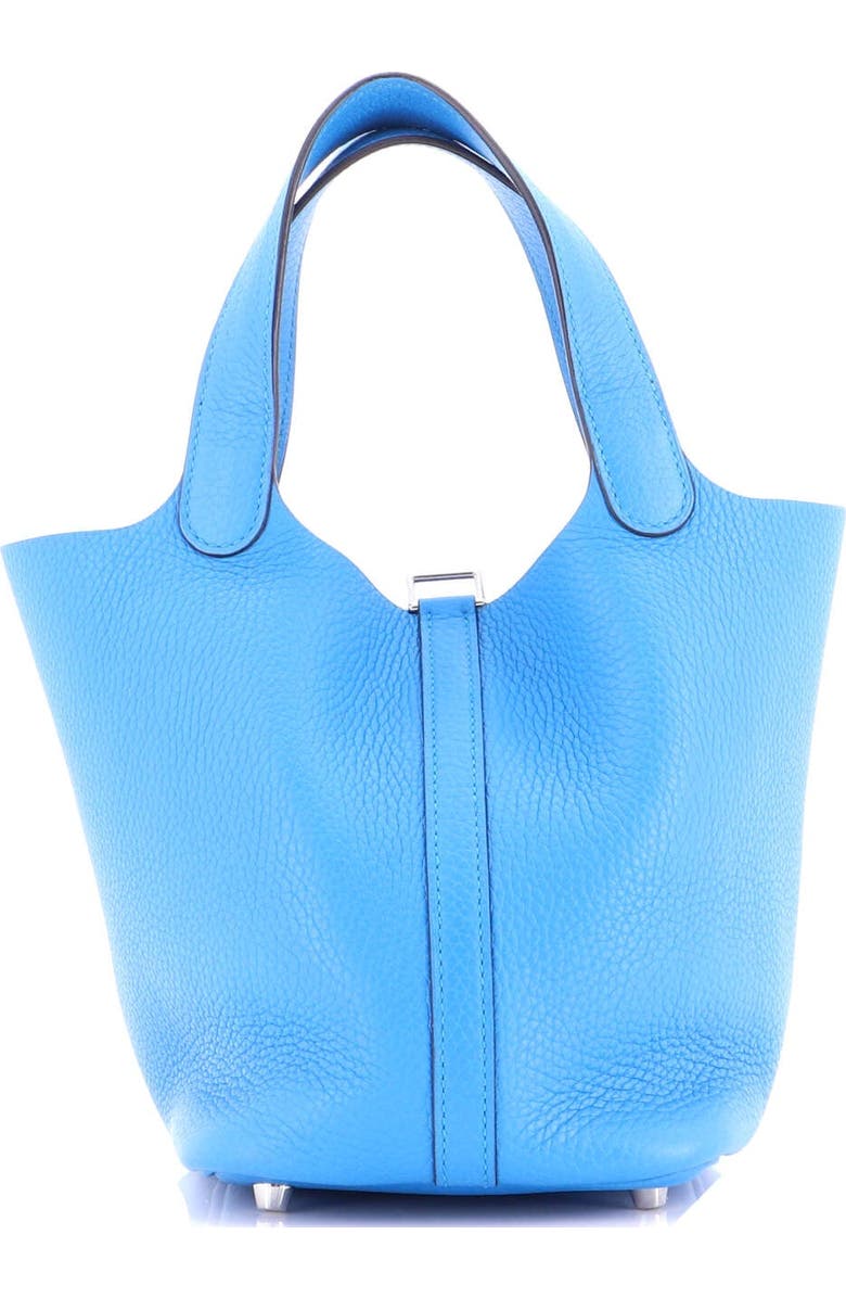 Pre-Owned Hermes Picotin Lock Bag Clemence PM, Alternate, color, Bleu Zanzibar