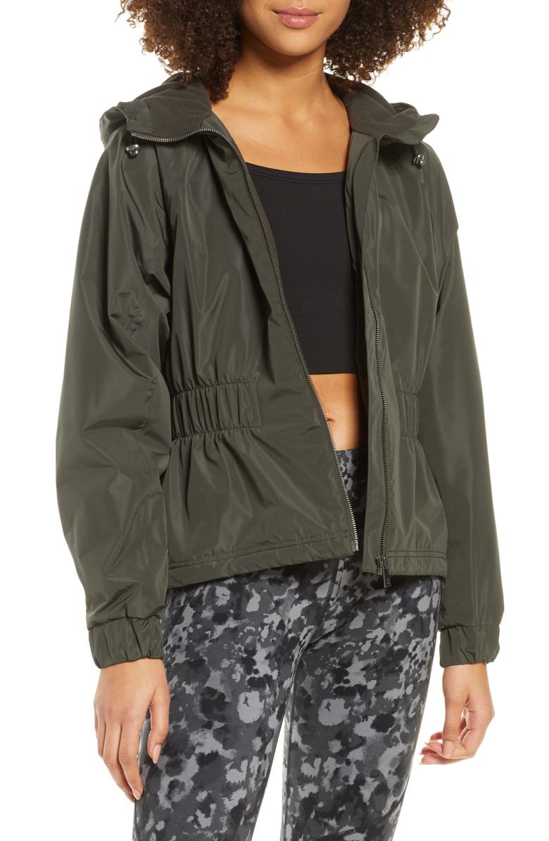 Sweaty Betty Storm Seeker Waterproof Hooded Jacket, Main, color, Dark Forest
