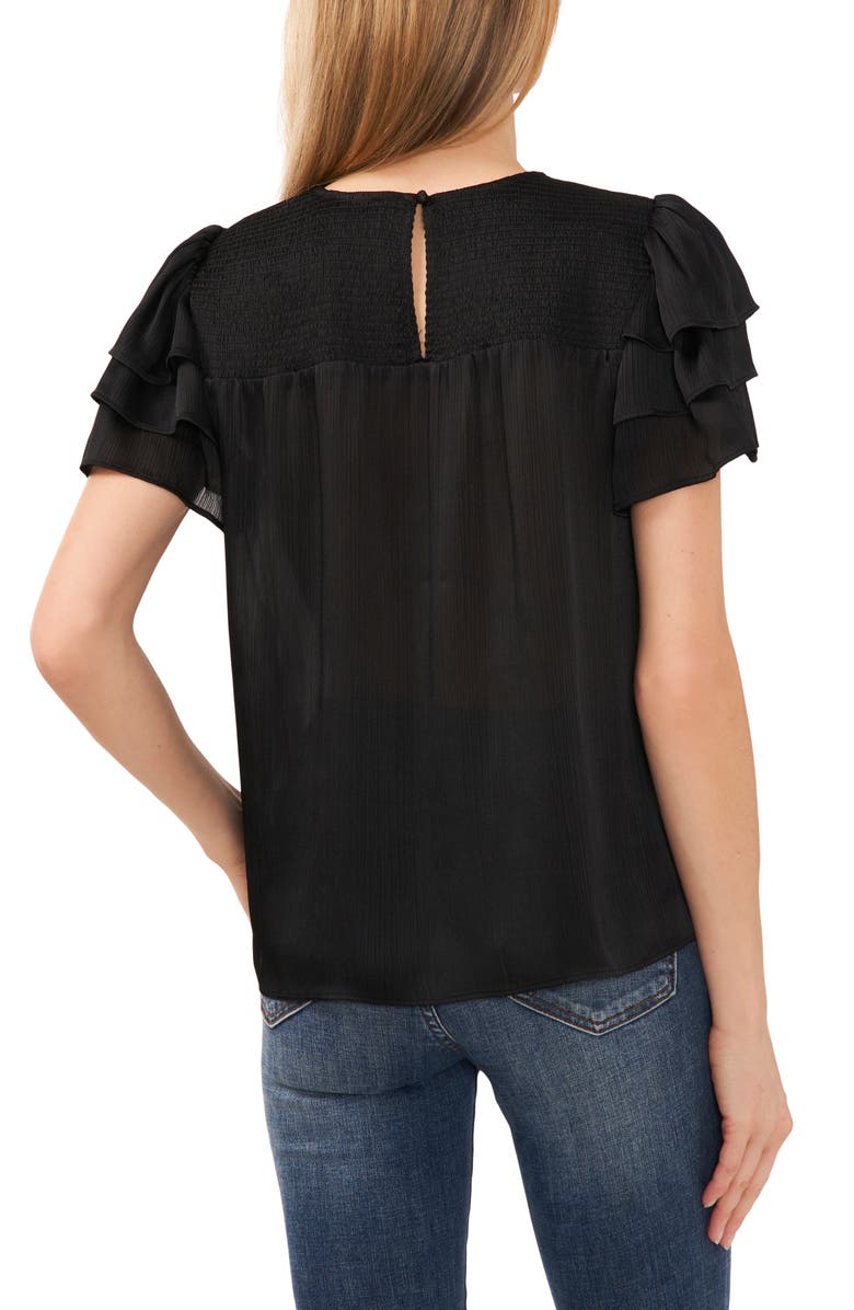 CeCe Smocked Yoke Tiered Sleeve Top, Alternate, color, 