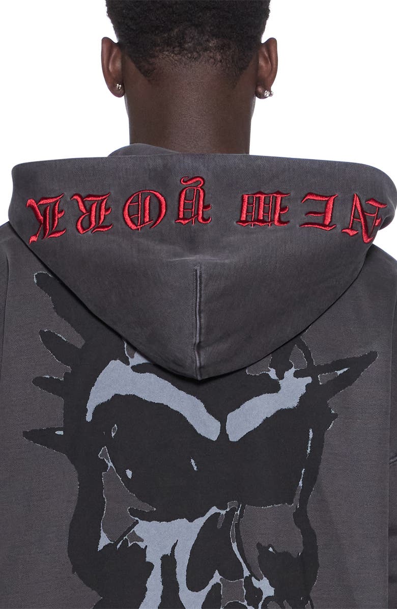 Ksubi Graff Graphic Zip Hoodie, Alternate, color, Black