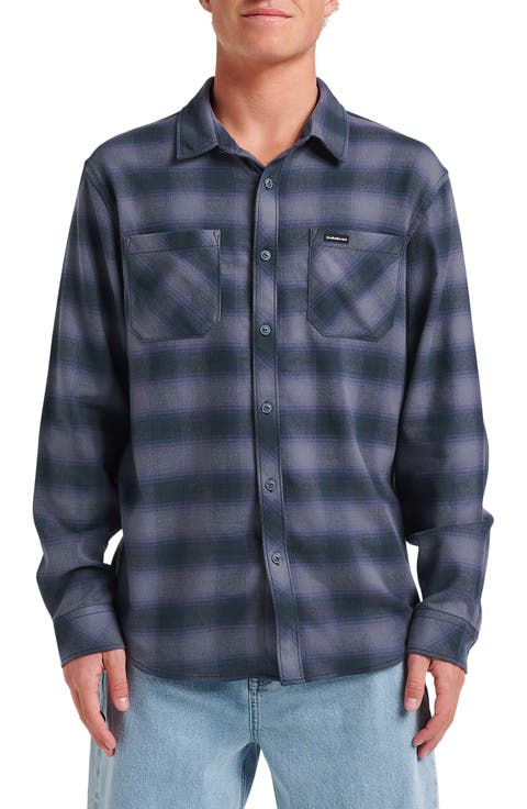 Terrace Ombre Check Stretch Flannel Button-Up Shirt