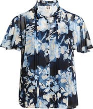 Anne Klein Pleated Flutter Sleeve Shirt