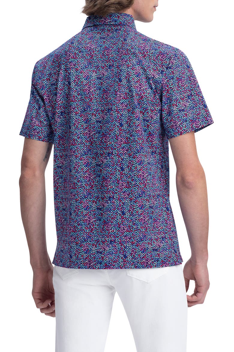 OoohCotton® Scatter Print Polo, Alternate, color, PINK