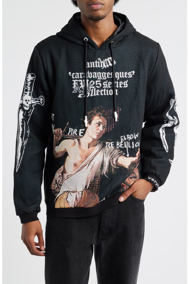 David vs Goliath Hoodie, Main, color, BLACK