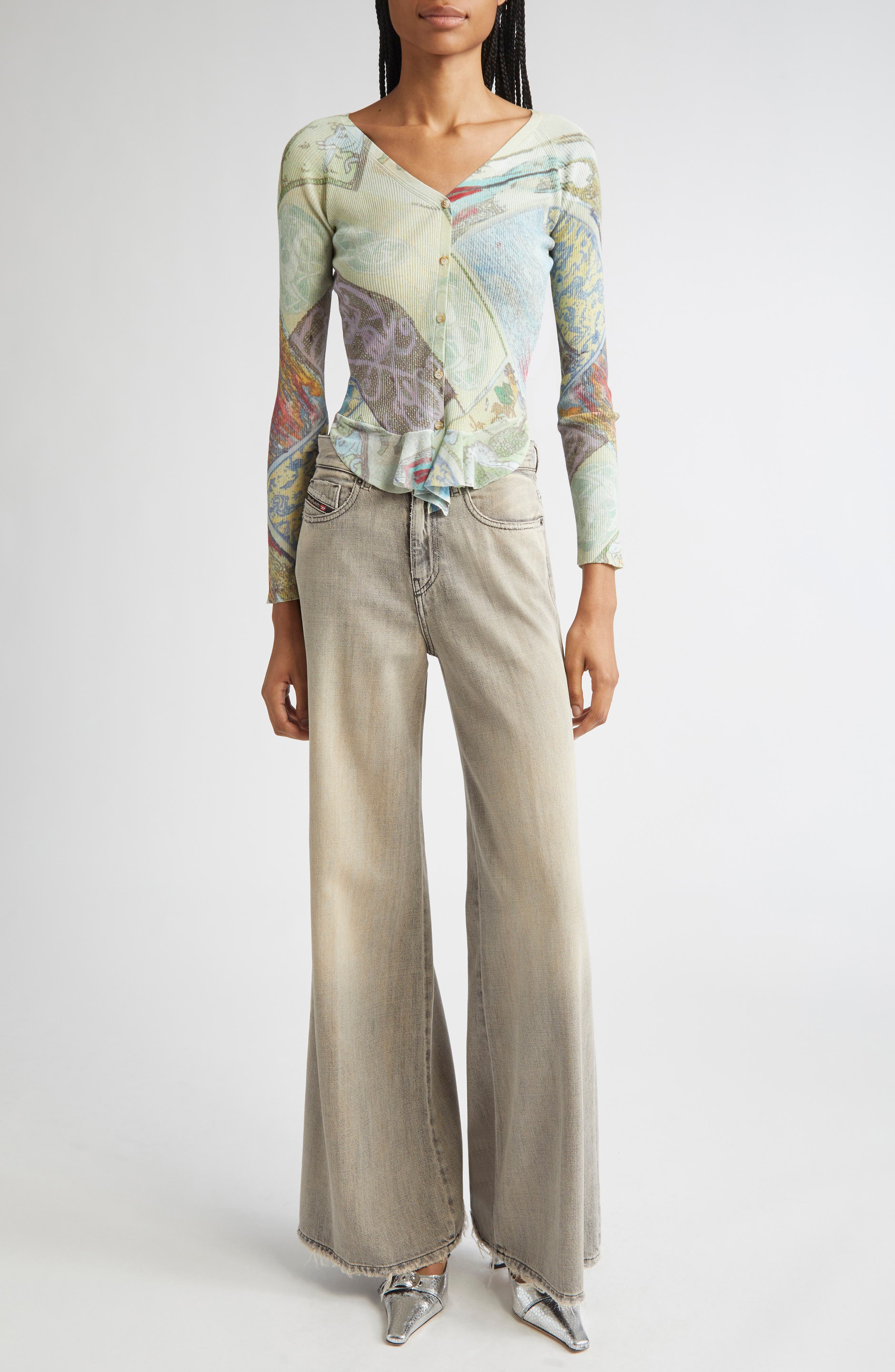 1978 D-Akemi Distressed Flare Leg Jeans - image 2