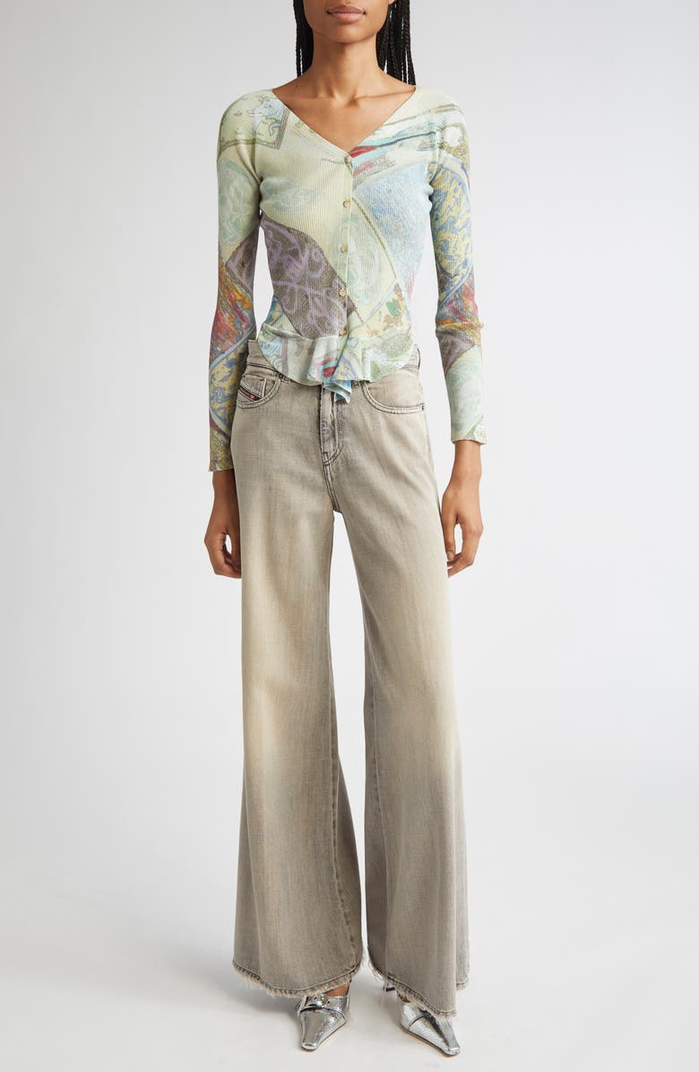 DIESEL<sup>®</sup> 1978 D-Akemi Distressed Flare Leg Jeans, Alternate, color, Grey