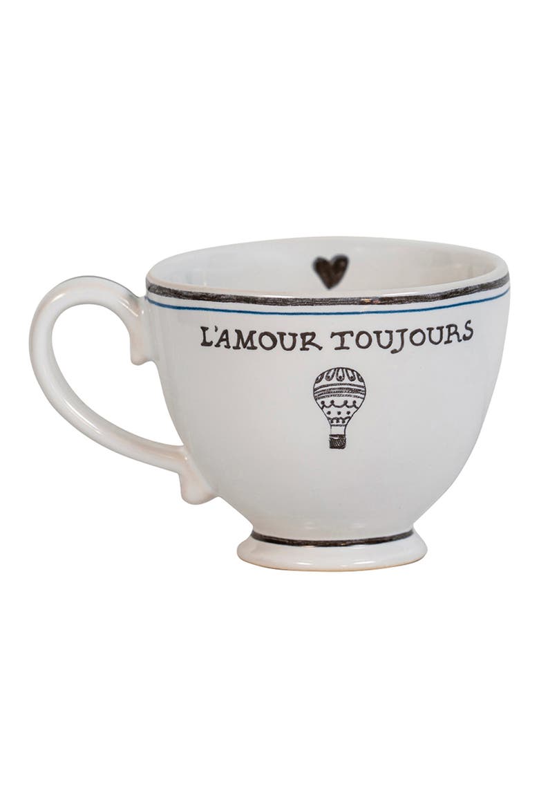 L'Amour Toujours Breakfast Coffee Cup, Main, color, WHITEWASH BLACK