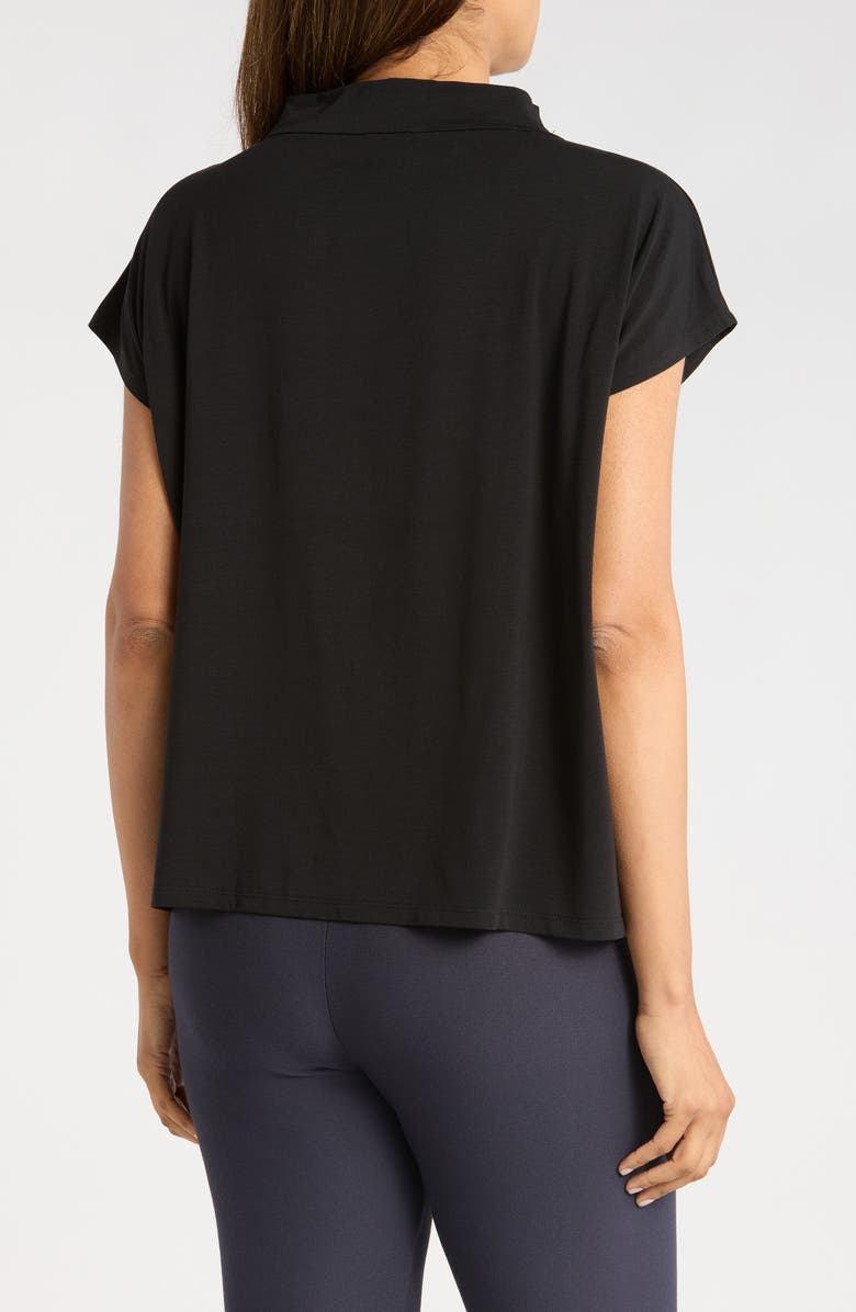 Eileen Fisher Funnel Neck Cap Sleeve Boxy Top, Alternate, color,