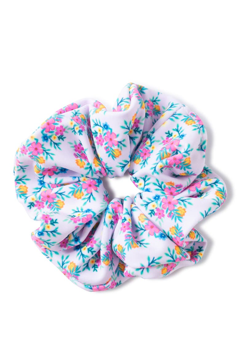 Kids' Floral Long Sleeve One-Piece Rashguard Swimsuit & Scrunchie Set, Alternate, color, FLORAL