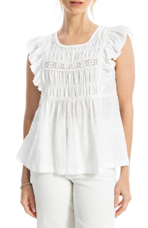 Ruffle Cap Sleeve Babydoll Top