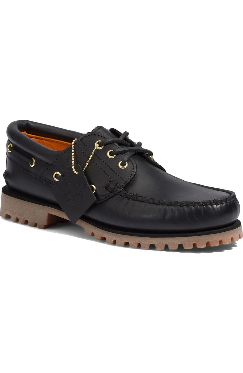 Timberland Authentic Boat Shoe, Main, color, Black Full Grain