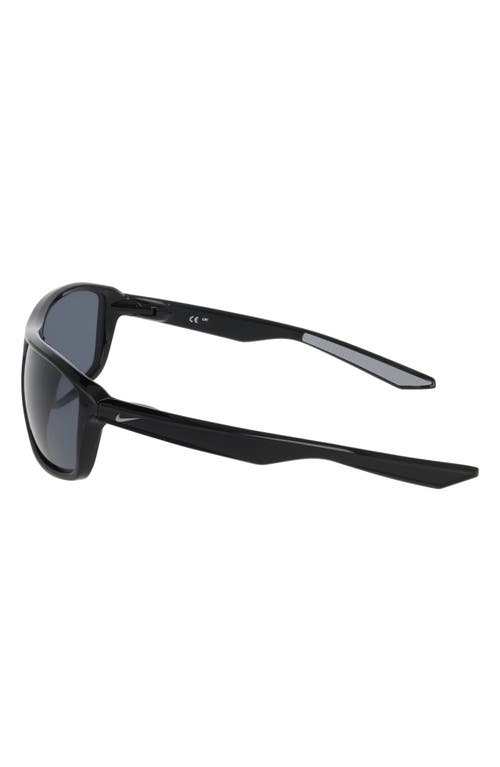 Nike Premier Stride 63mm Rectangular Sunglasses In Black