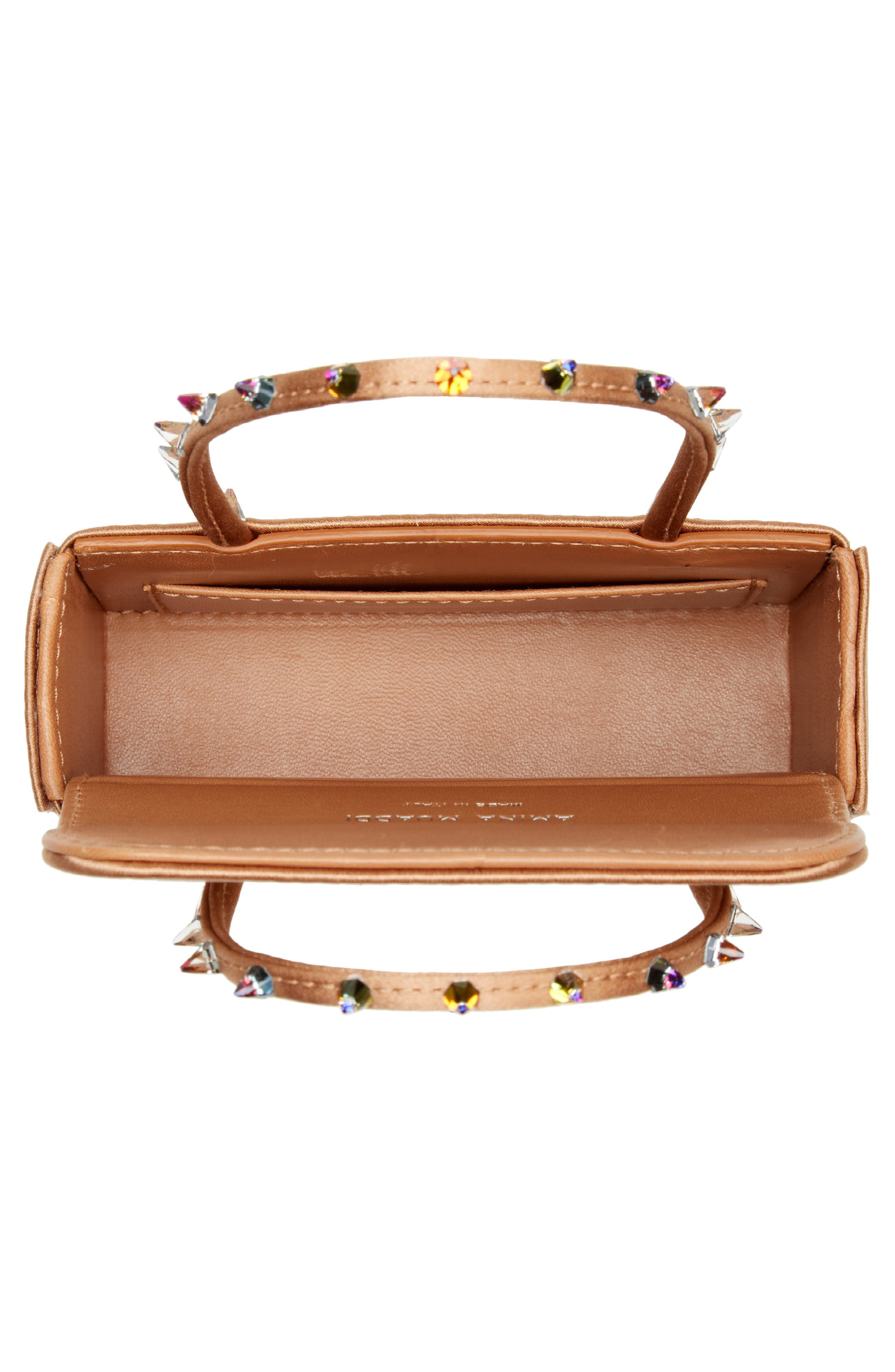Amina Muaddi Superamini Julia Studded Top Handle Bag, Alternate, color, 