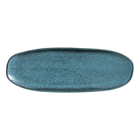 Shallow Organic Oval Platter Large Set of 4