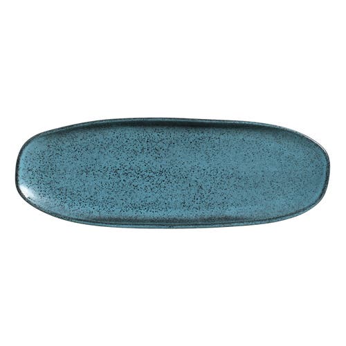 Porto Brasil Shallow Organic Oval Platter Large Set Of 4 In Blue