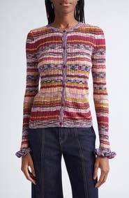 Ulla Johnson Lex Ruffle Space Dye Cardigan