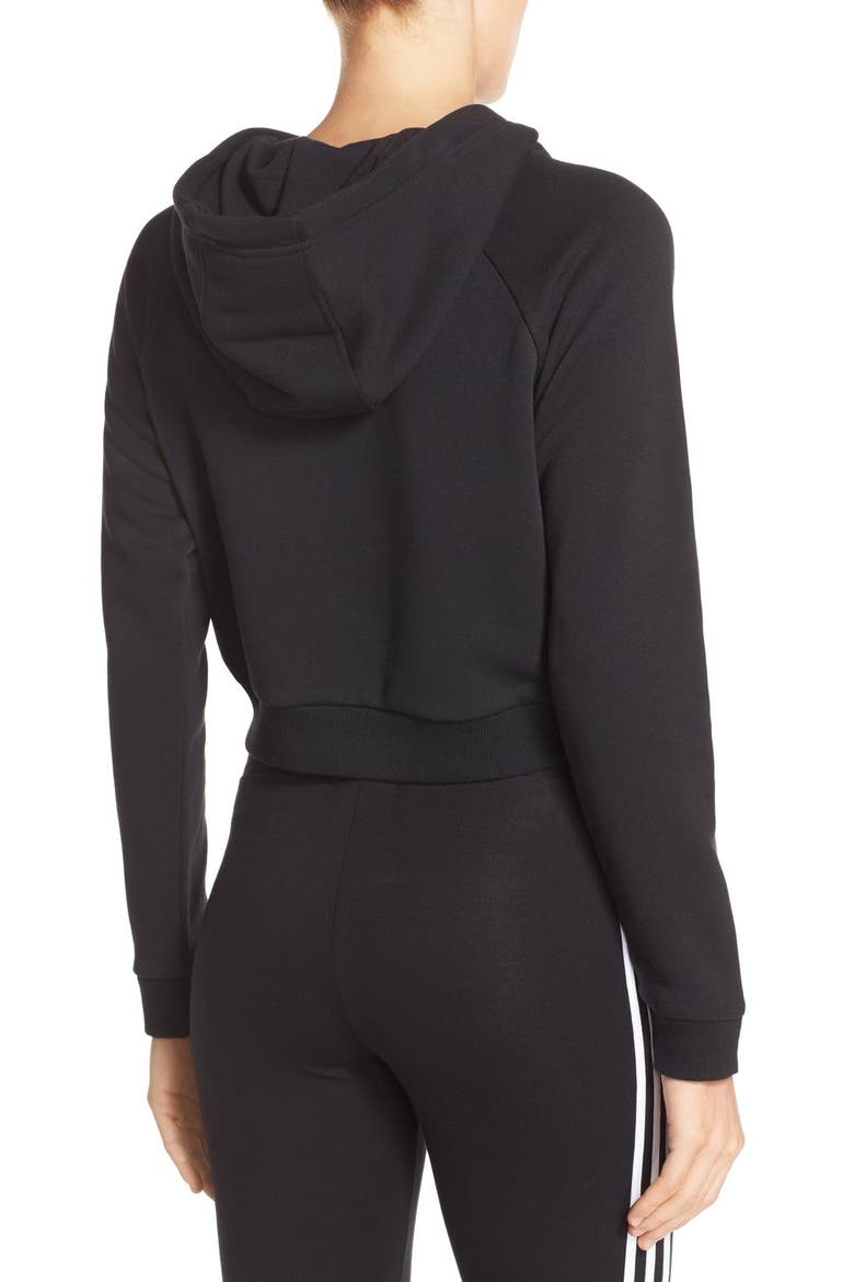Originals Crop Hoodie, Alternate, color, BLACK/ WHITE