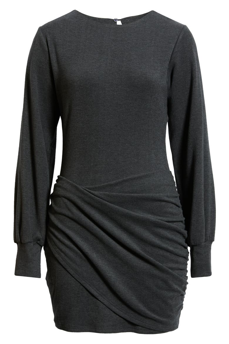 Walker Long Sleeve Minidress, Alternate, color, CHARCOAL