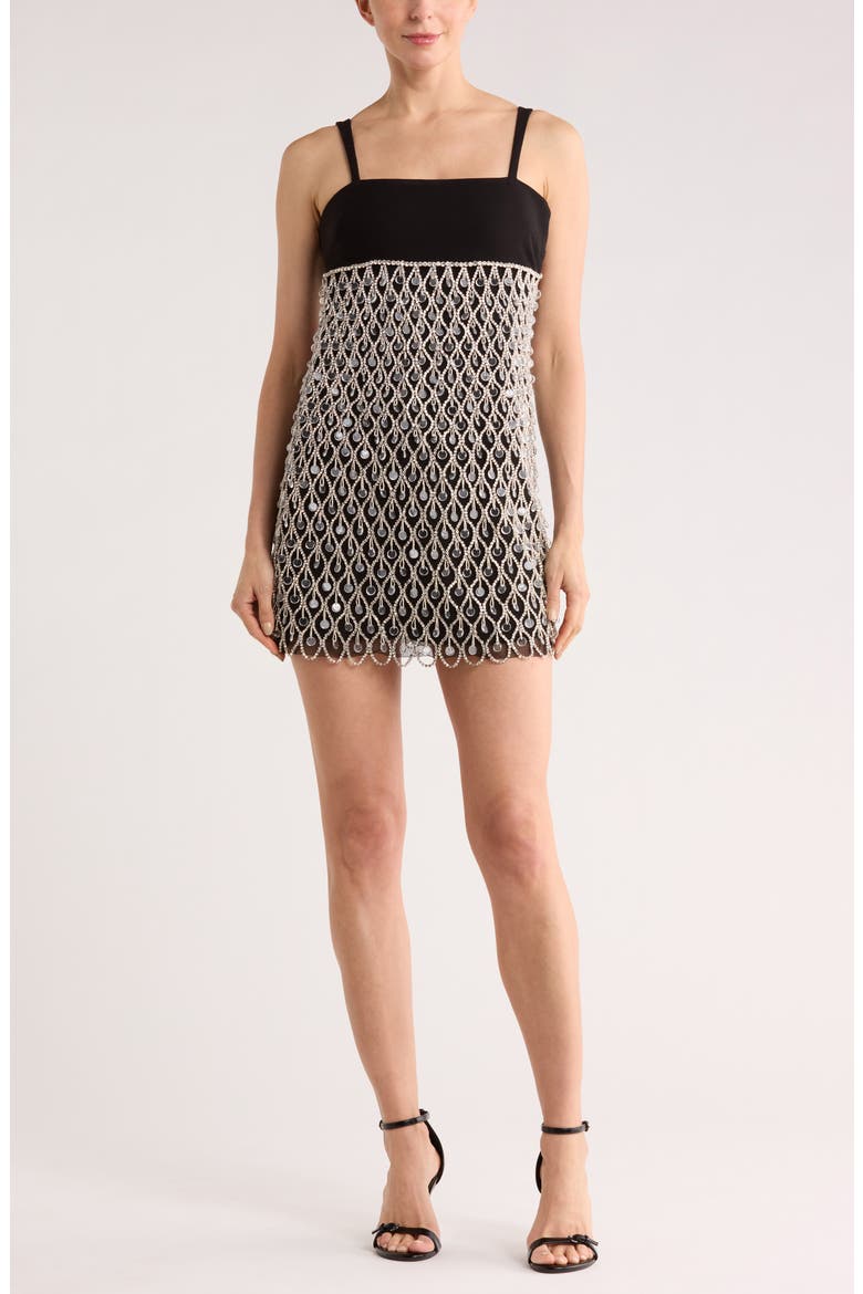 Sallie Embellished Minidress, Main, color, BLACK