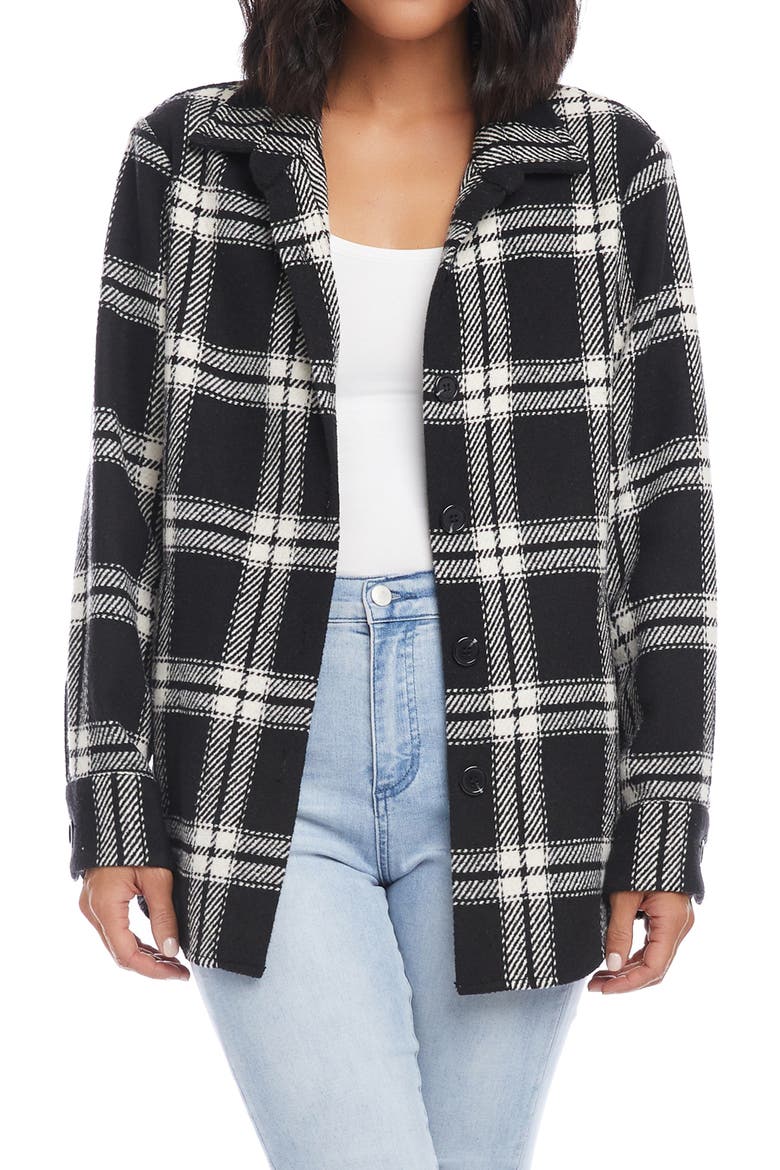 Plaid Shirt Jacket, Main, color, BLACK