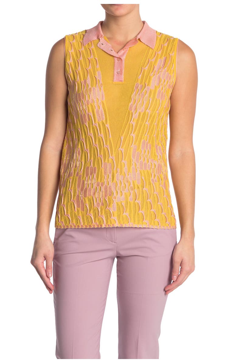 M Missoni Collared Sleeveless Knit Blouse, Main, color,