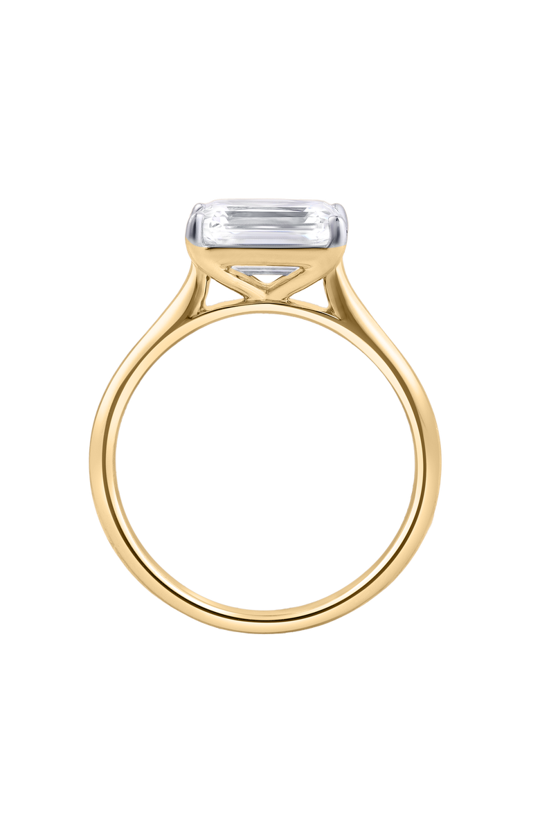 LuvMyJewelry Posy 2 Ct Emerald East West Lab Grown Diamond Ring, Alternate, color, 14K Yellow Gold