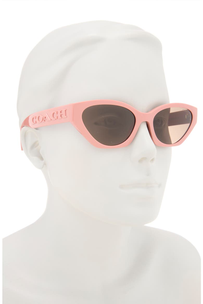 55mm Cat Eye Sunglasses, Alternate, color, CORAL / BROWN SOLID