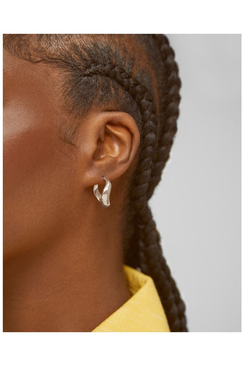 Medium Swirl Hoop Earrings, Alternate, color, STERLING SILVER