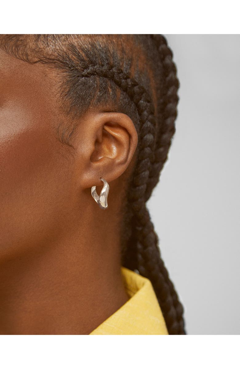 Monica Vinader Medium Swirl Hoop Earrings, Alternate, color, Sterling Silver